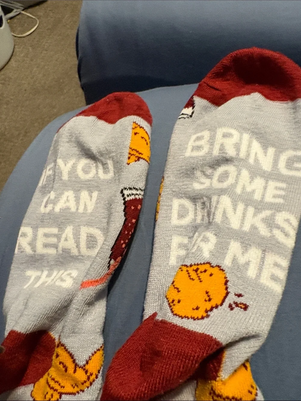 men’s socks Liquid Death and If you can read this bring some drinks for me socks